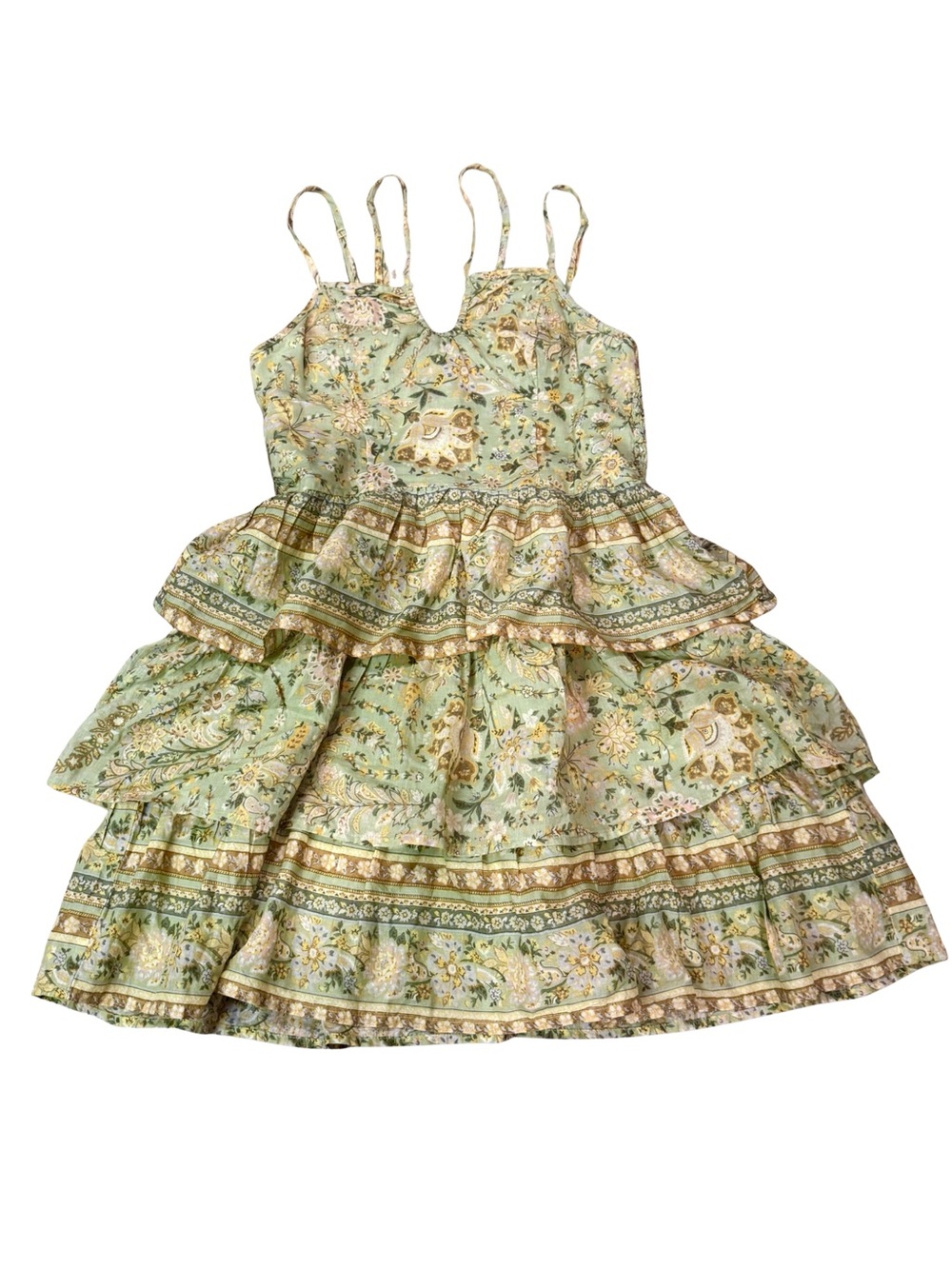 NWT American Eagle Green Floral Ruffled Mini Dress Size Small